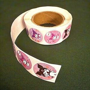 Adorable Multicolored Kuromi Sanrio Sticker Roll-Perfect for decoration